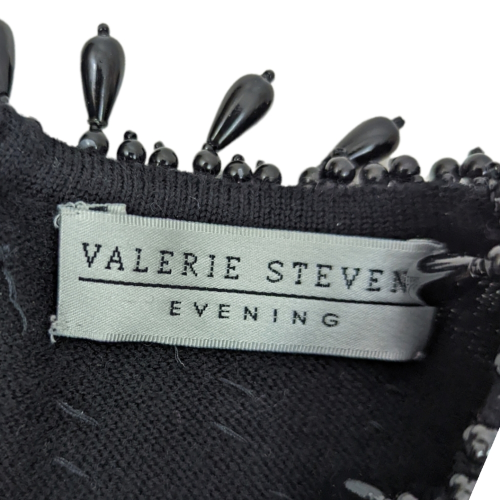 Vintage 90s Beaded Blouse Top Valerie Stevens Evening Black Women's Small - Picture 11 of 11